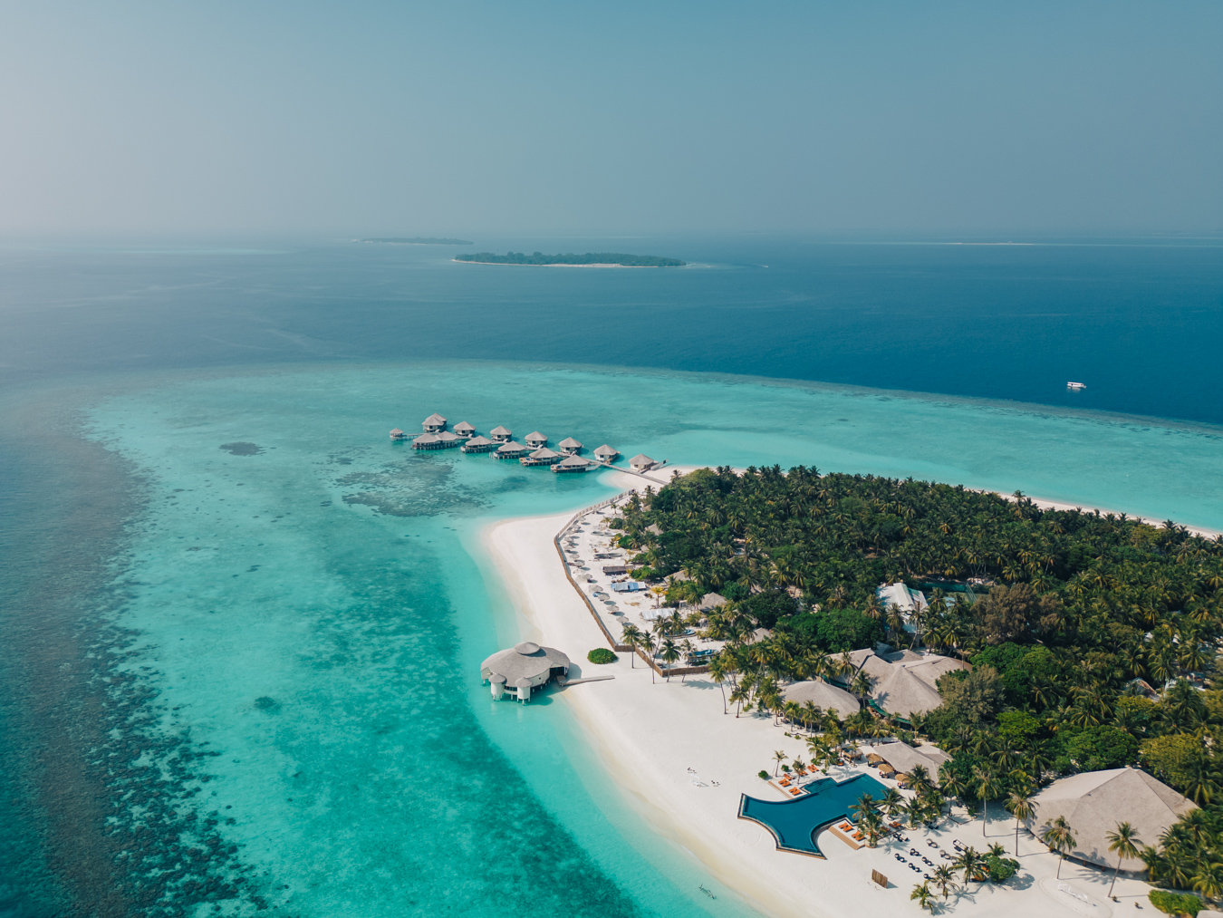 Drone photograph of Baa Atoll, Maldives by Alex Nichol